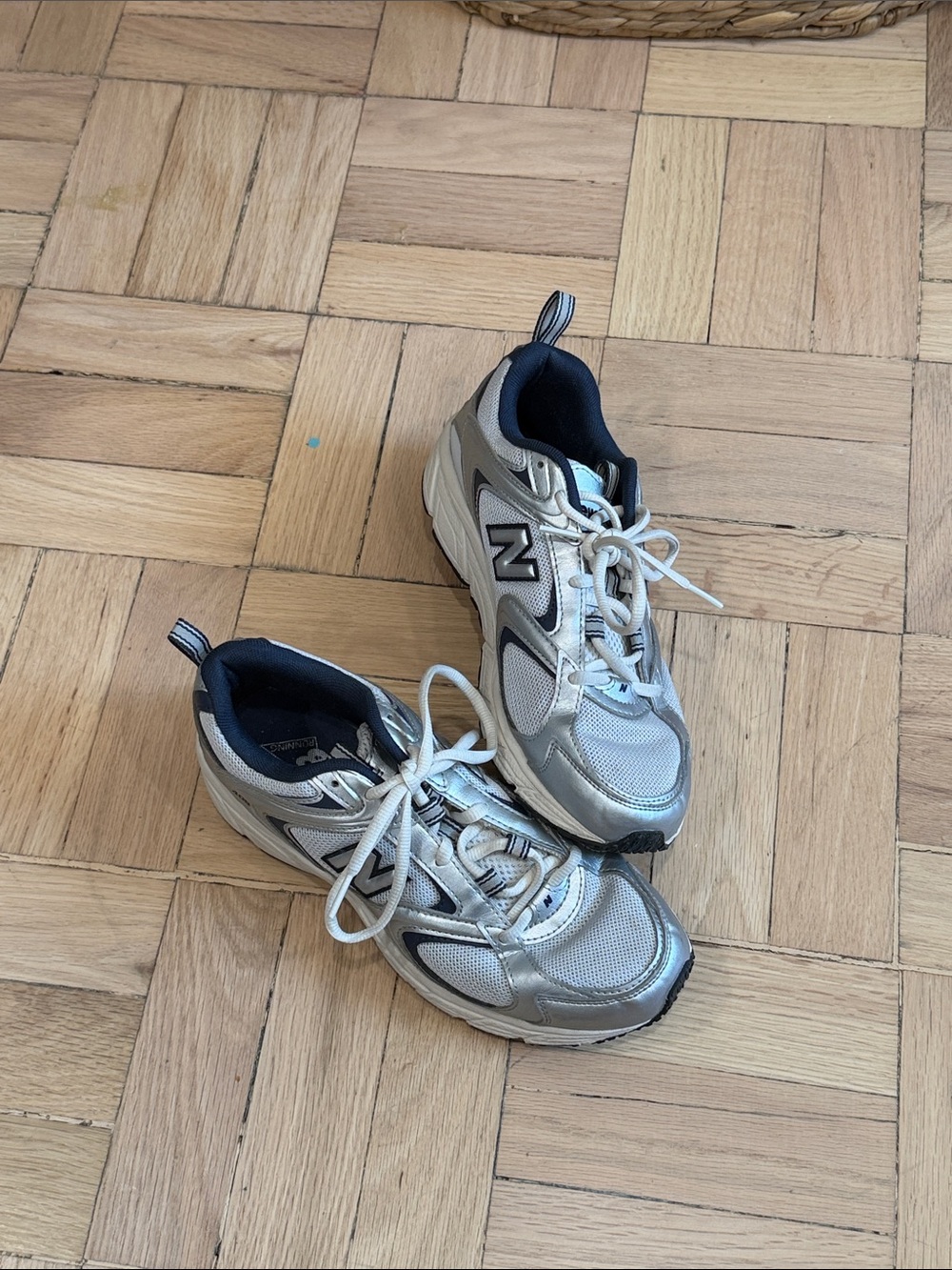 New Balance Silver and White Athletic Sneakers

Still available! Listed 6/8